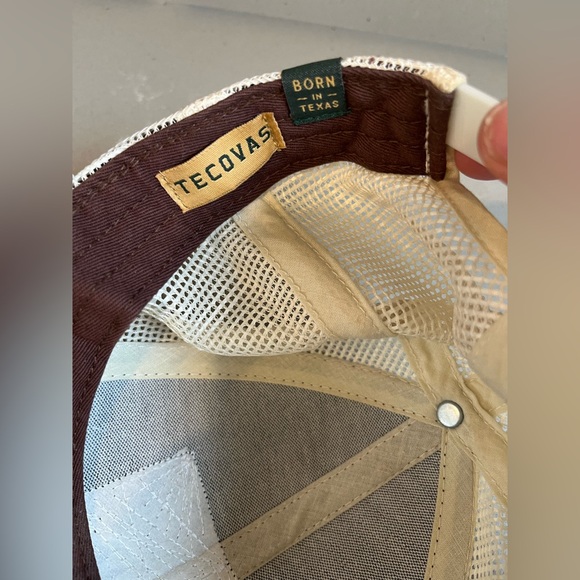 Tecovas Trucker Hat Embroidered Patch Mesh Back Snapback Brown Western Cap - Picture 8 of 9